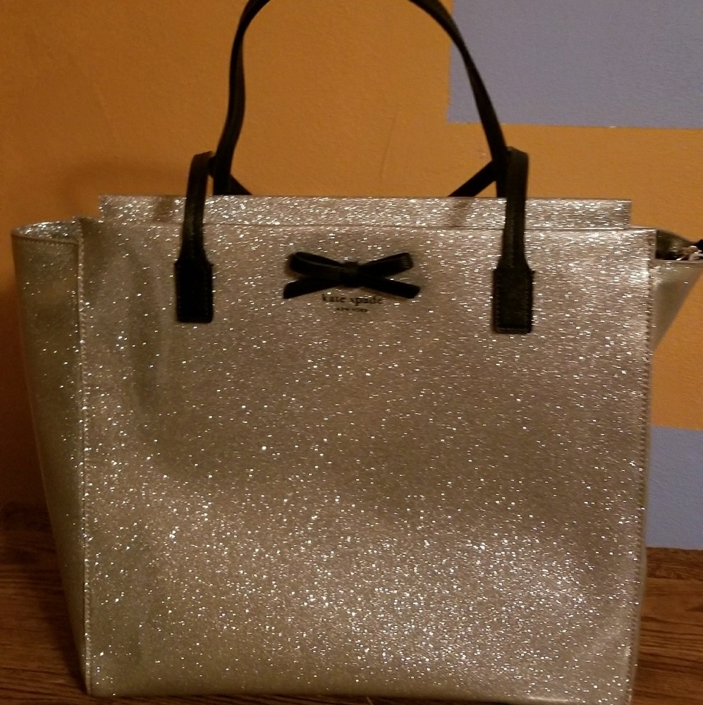 Silver glitter Kate Spade handbag